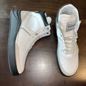 Shabbies Amsterdam womans sz 6.5 7.5 uk 37 38 white black hightop sneakers fdlb